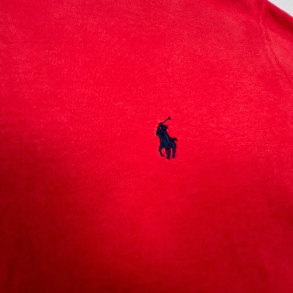 Polo Ralph Lauren Quarter Zip Pullover Mens XLT Red Cotton Blend Preppy Classic